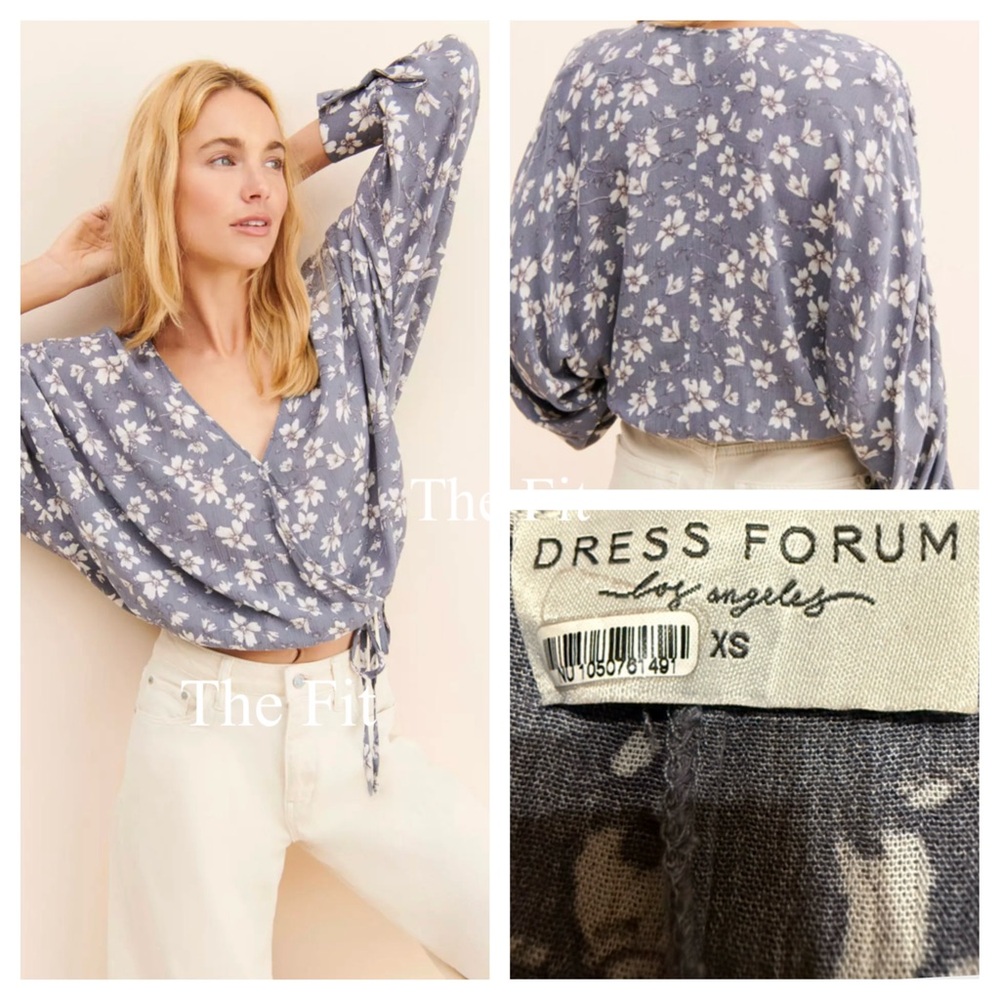 ✨ Anthropologie / Dress Forum Floral Tie-Front Blouse – XS